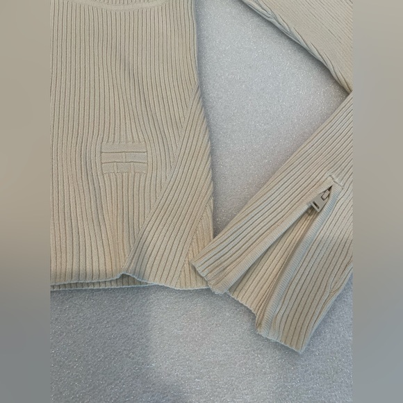 FRAMER Women’s Ribbed Zip Long Sleeve Top Body Shaped Sz XL MSRP $468 - Picture 6 of 13